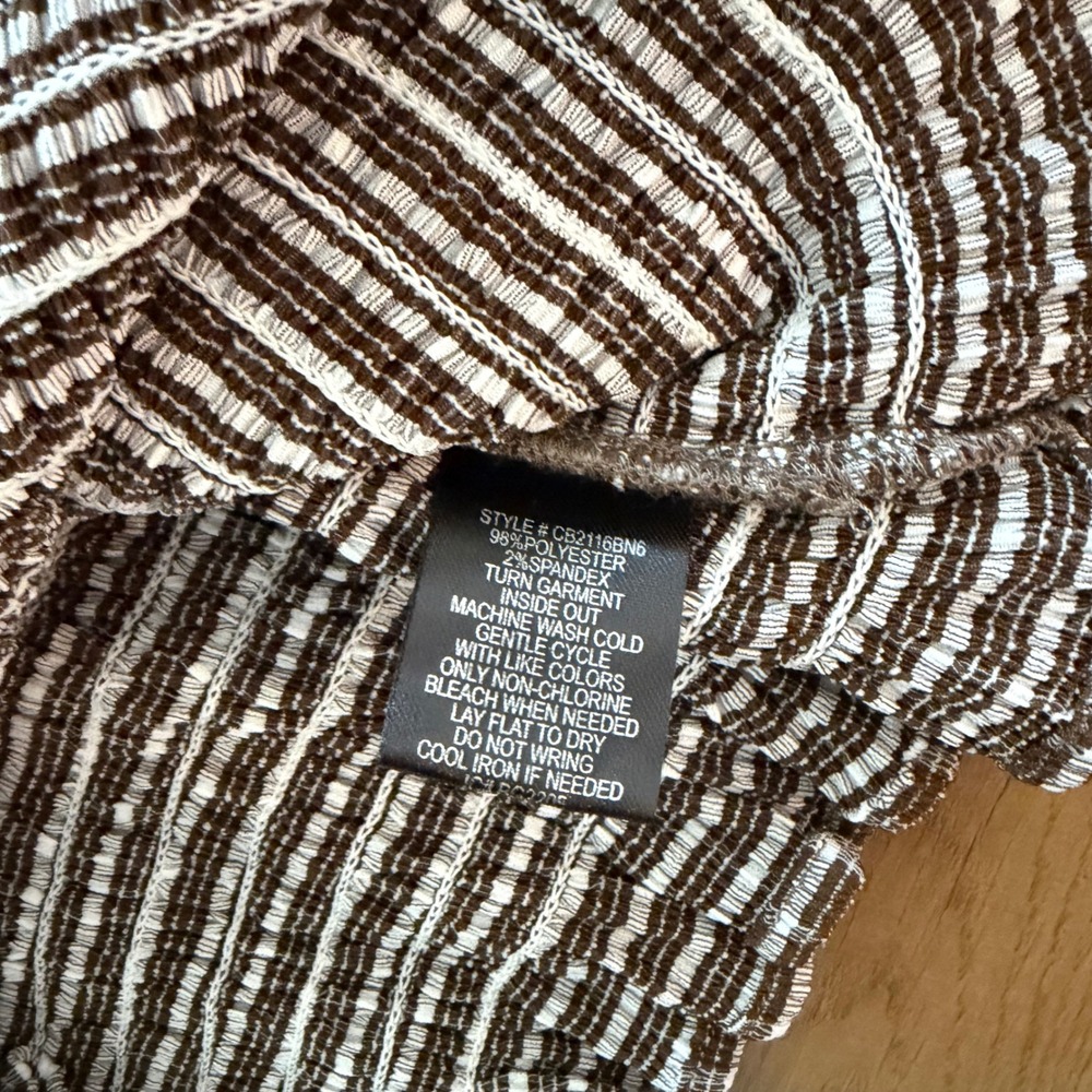 Sanctuary Smocked Gingham Tank Top Brown White Ruffle‎ XL CB2116BN6 - Picture 3 of 9
